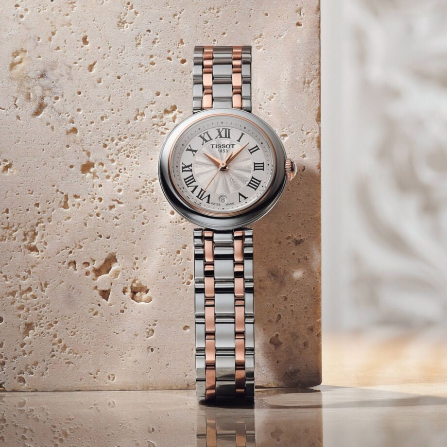 Tissot Bellissima Lady Small Mother of Pearl Dial Two Tone Steel Strap Watch For Women - T126.010.22.013.01