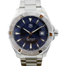 Load image into Gallery viewer, Tag Heuer Aquaracer Quartz Blue Dial Silver Steel Strap Watch for Men - WAY1112.BA0928