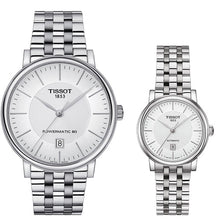 Load image into Gallery viewer, Tissot T Classic Carson Premium Powermatic 80 White Dial Silver Steel Strap Watch For Men - T122.407.11.031.00