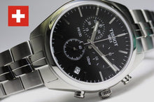Load image into Gallery viewer, Tissot T Classic PR 100 Chronograph Black Dial Silver Steel Strap Watch for Men - T101.417.11.051.00