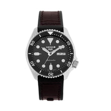 Load image into Gallery viewer, Seiko 5 Sports SKX Automatic Black Dial Black Leather Strap Watch for Men - SRPD55K2