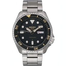 Load image into Gallery viewer, Seiko 5 Sports Automatic Black Dial Silver Steel Strap Watch For Men - SRPD57K1