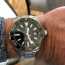 Load image into Gallery viewer, Tag Heuer Aquaracer Automatic Black Dial Silver Steel Strap Watch for Men - WAY211A.BA0928