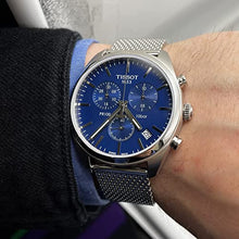 Load image into Gallery viewer, Tissot PR 100 Chronograph Blue Dial Silver Mesh Bracelet Watch for Men - T101.417.11.041.00