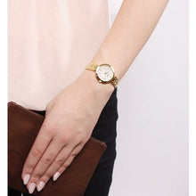 Load image into Gallery viewer, Tissot Flamingo Mother of Pearl White Dial Gold Steel Strap Watch For Women - T094.210.33.111.00