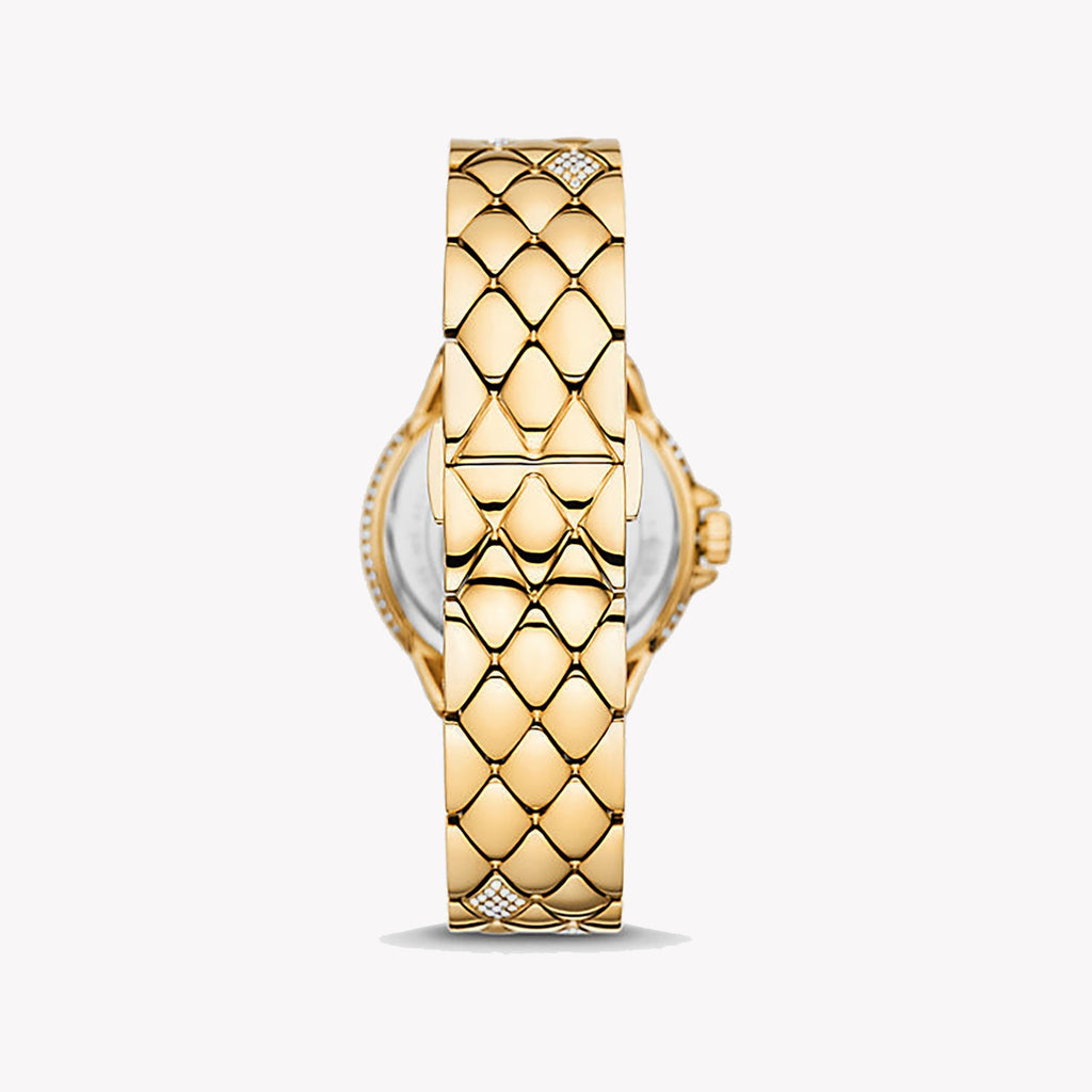 Michael Kors Camile Analog White Dial Gold Steel Strap Watch for Women - MK4801