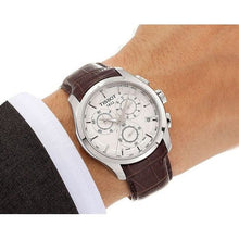 Load image into Gallery viewer, Tissot Couturier Chronograph White Dial Brown Leather Strap Watch For Men - T035.617.16.031.00