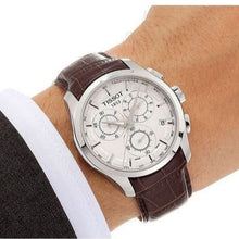 Load image into Gallery viewer, Tissot Couturier Chronograph White Dial Brown Leather Strap Watch For Men - T035.617.16.031.00