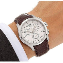 Load image into Gallery viewer, Tissot Couturier Chronograph White Dial Brown Leather Strap Watch For Men - T035.617.16.031.00