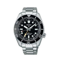 Load image into Gallery viewer, Seiko Prosprex Dark Depths GMT Automatic Black Dial Silver Steel Strap Watch For Men - SPB383J1