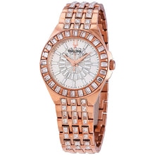 Load image into Gallery viewer, Bulova Phantom White Dial with Swarovski Baguettes Rose Gold Steel Strap Watch for Women - 98L268