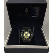 Load image into Gallery viewer, Maserati Potenza Automatic Black Dial Black Leather Strap Watch For Men - R8821108036