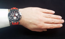 Load image into Gallery viewer, Tissot T Race Chronograph Black Dial Red Silicone Strap Watch For Men - T115.417.27.051.00