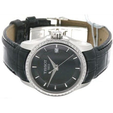 Load image into Gallery viewer, Tissot T Trend Couturier Diamonds Black Dial Black Leather Strap Watch for Women - T035.210.66.051.00