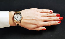 Load image into Gallery viewer, Tissot T Wave Mother of Pearl Dial Rose Gold Steel Strap Watch For Women - T112.210.33.113.00