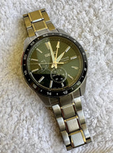 Load image into Gallery viewer, Seiko Presage Sharp Edged Series GMT Green Dial Silver Steel Strap Watch For Men - SPB219J1