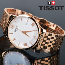 Load image into Gallery viewer, Tissot T Classic Tradition White Dial Rose Gold Steel Strap Watch For Women - T063.610.33.038.00