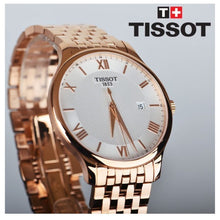 Load image into Gallery viewer, Tissot T Classic Tradition White Dial Rose Gold Steel Strap Watch For Women - T063.610.33.038.00