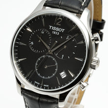 Load image into Gallery viewer, Tissot T Classic Tradition Chronograph Black Dial Black Leather Strap Watch For Men - T063.617.16.057.00