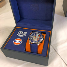 Load image into Gallery viewer, Tag Heuer Formula 1 Gulf Edition Blue Dial Blue Leather Strap Watch for Men - CAZ101N.FC8243