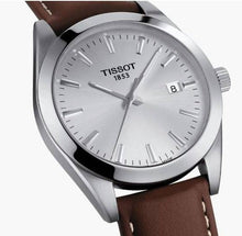 Load image into Gallery viewer, Tissot Gentleman Silver Dial Brown Leather Strap Watch For Men - T127.410.16.031.00