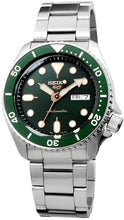 Load image into Gallery viewer, Seiko 5 Sports Automatic Analog Green Dial Silver Steel Strap Watch For Men - SRPD63K1