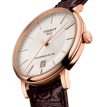 Load image into Gallery viewer, Tissot Carson Premium Powermatic 80 White Dial Brown Leather Strap Watch For Men - T122.407.36.031.00