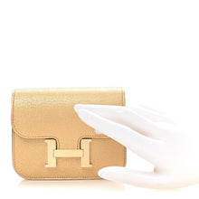 Load image into Gallery viewer, Metallic Chevre Chamkilight Constance Slim Wallet Dore