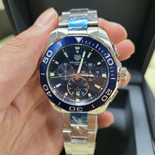 Load image into Gallery viewer, Tag Heuer Aquaracer Blue Dial SIlver Steel Strap Watch for Men - CAY111B.BA0927