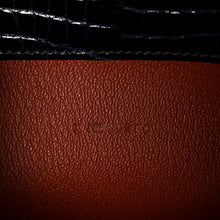 Load image into Gallery viewer, Shiny Alligator Constance Long Wallet Bleu Marine Cuivre