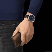 Load image into Gallery viewer, Tissot Chrono XL Vintage Blue Dial Brown Leather Strap Watch For Men - T116.617.16.042.00