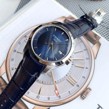 Load image into Gallery viewer, Tissot Couturier Lady Blue Dial Blue Leather Strap Watch for Women - T035.210.16.041.00