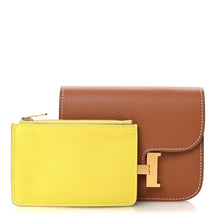 Load image into Gallery viewer, Evercolor Bi-Color Constance Slim Wallet Gold Lime