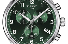 Load image into Gallery viewer, Tissot Chrono XL Classic Green Dial Silver Steel Strap Watch for Men - T116.617.11.092.00