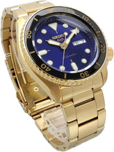Load image into Gallery viewer, Seiko 5 Sports US Special Edition Automatic Blue Dial Gold Steel Strap Watch For Men - SRPK20