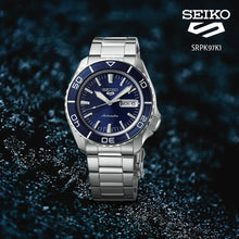 Load image into Gallery viewer, Seiko 5 Sports Automatic Blue Dial Silver Steel Strap Watch for Men - SRPK97K1