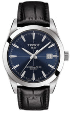Load image into Gallery viewer, Tissot Gentleman Powermatic 80 Silicium Blue Dial Black Leather Strap Watch For Men - T127.407.16.041.01