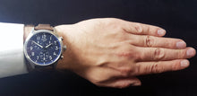 Load image into Gallery viewer, Tissot Chrono XL Vintage Blue Dial Brown Leather Strap Watch For Men - T116.617.16.042.00