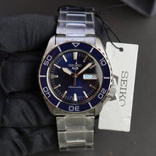 Load image into Gallery viewer, Seiko 5 Sports Automatic Blue Dial Silver Steel Strap Watch for Men - SRPK97K1