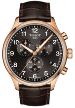 Load image into Gallery viewer, Tissot Chrono XL Black Dial Brown Leather Strap Watch For Men - T116.617.36.057.01