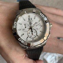 Load image into Gallery viewer, Tag Heuer Aquaracer Chronograph White Dial Black Rubber Strap Watch for Men - CAY1111.FT6041