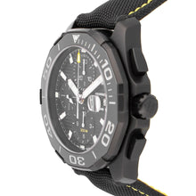 Load image into Gallery viewer, Tag Heuer Aquaracer Chronograph PVD Black Dial Black Nylon Strap Watch for Men - CAY218A.FC6361