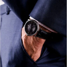 Load image into Gallery viewer, Tissot Carson Premium Powermatic 80 Black Dial Black Leather Strap Watch For Men - T122.407.16.051.00