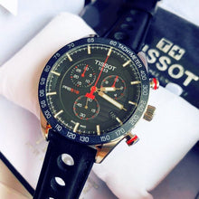Load image into Gallery viewer, Tissot PRS 516 Chronograph Black Dial Black Leather Strap Watch For Men - T100.417.16.051.00