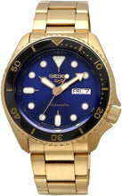 Load image into Gallery viewer, Seiko 5 Sports US Special Edition Automatic Blue Dial Gold Steel Strap Watch For Men - SRPK20