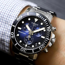 Load image into Gallery viewer, Tissot Seastar 1000 Chronograph Driver Blue Dial Silver Steel Strap Watch For Men - T120.417.11.041.01