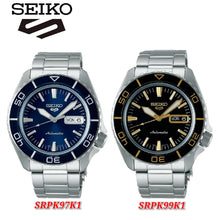 Load image into Gallery viewer, Seiko 5 Sports Automatic Blue Dial Silver Steel Strap Watch for Men - SRPK97K1
