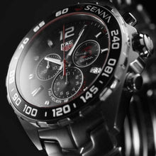 Load image into Gallery viewer, Tag Heuer Senna Chronograph Special Edition Black Dial Silver Steel Strap Watch for Men - CAZ1015.BA0883