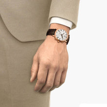 Load image into Gallery viewer, Tissot Carson Premium Chronograph Silver Dial Brown Leather Strap Watch For Men - T122.417.36.033.00