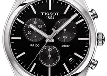 Load image into Gallery viewer, Tissot T Classic PR 100 Chronograph Black Dial Silver Steel Strap Watch for Men - T101.417.11.051.00
